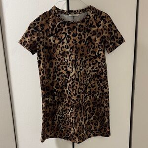 Zara Animal Print Dress in Black and Brown